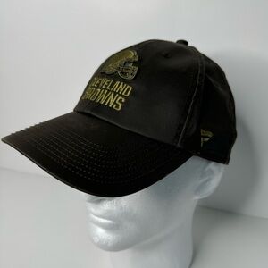 Cleveland Browns NFL Fanatics Faux Leather‎ Look Waxed Canvas Ball Cap Dad Hat